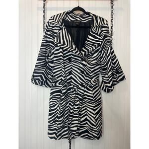 Lane Bryant Zebra Print Lightweight Belted Spring Coat Outdoor Womens Size 20
